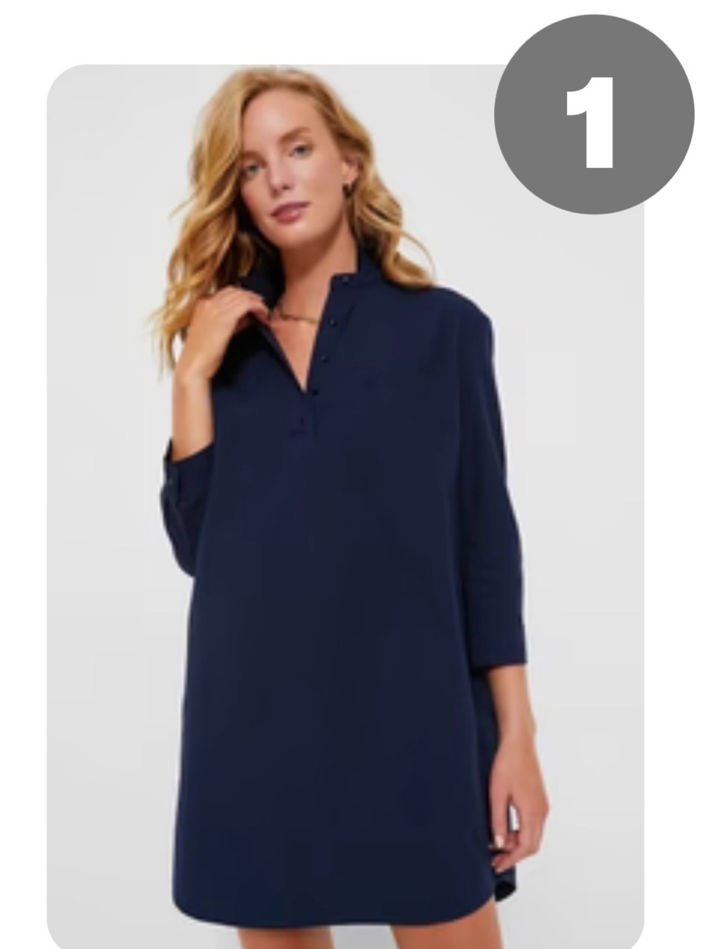 Pomander Place Navy Split-Neck Tunic